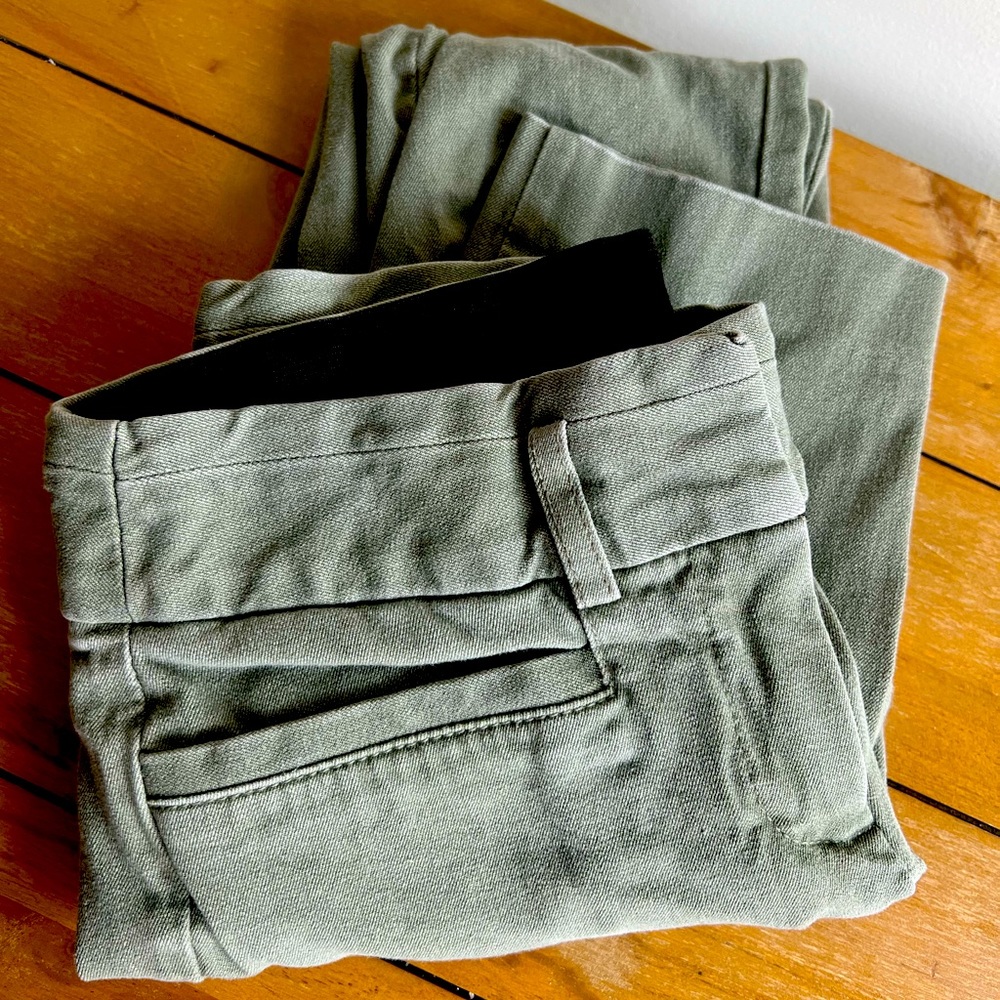 Light Green Skinny Dress Pants with Stretch Waistband